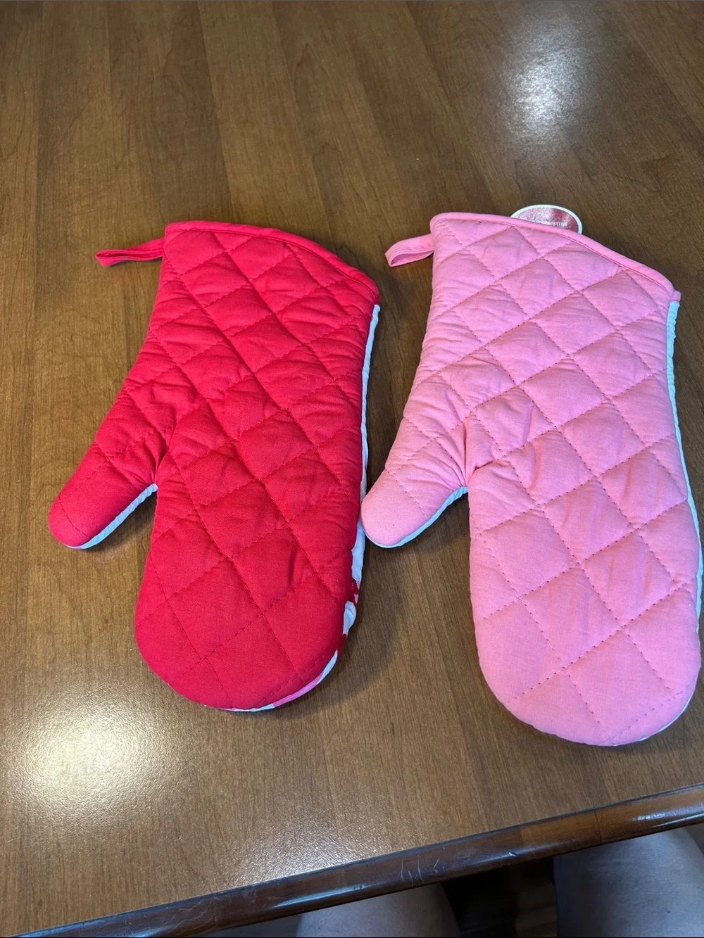Valentine's Heart Oven Mitts Set - Pink & Red